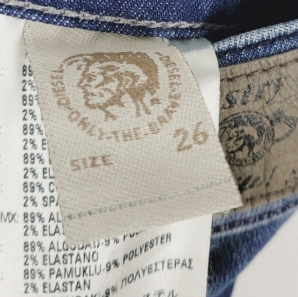 DIESEL LIVIER Stretch Super Slim Blue Low Waist Jegging Size 26 - Picture 8 of 11